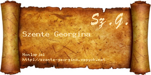 Szente Georgina névjegykártya